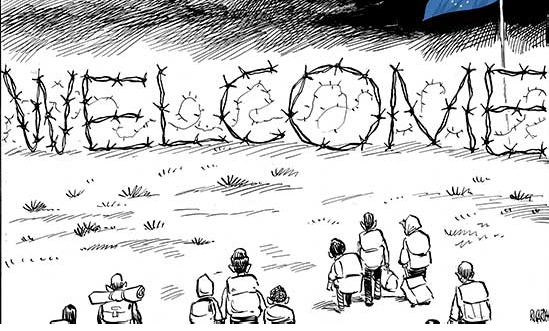 “¿Fronteras y rejas? Parejas” trata la crisis de los refugiados.