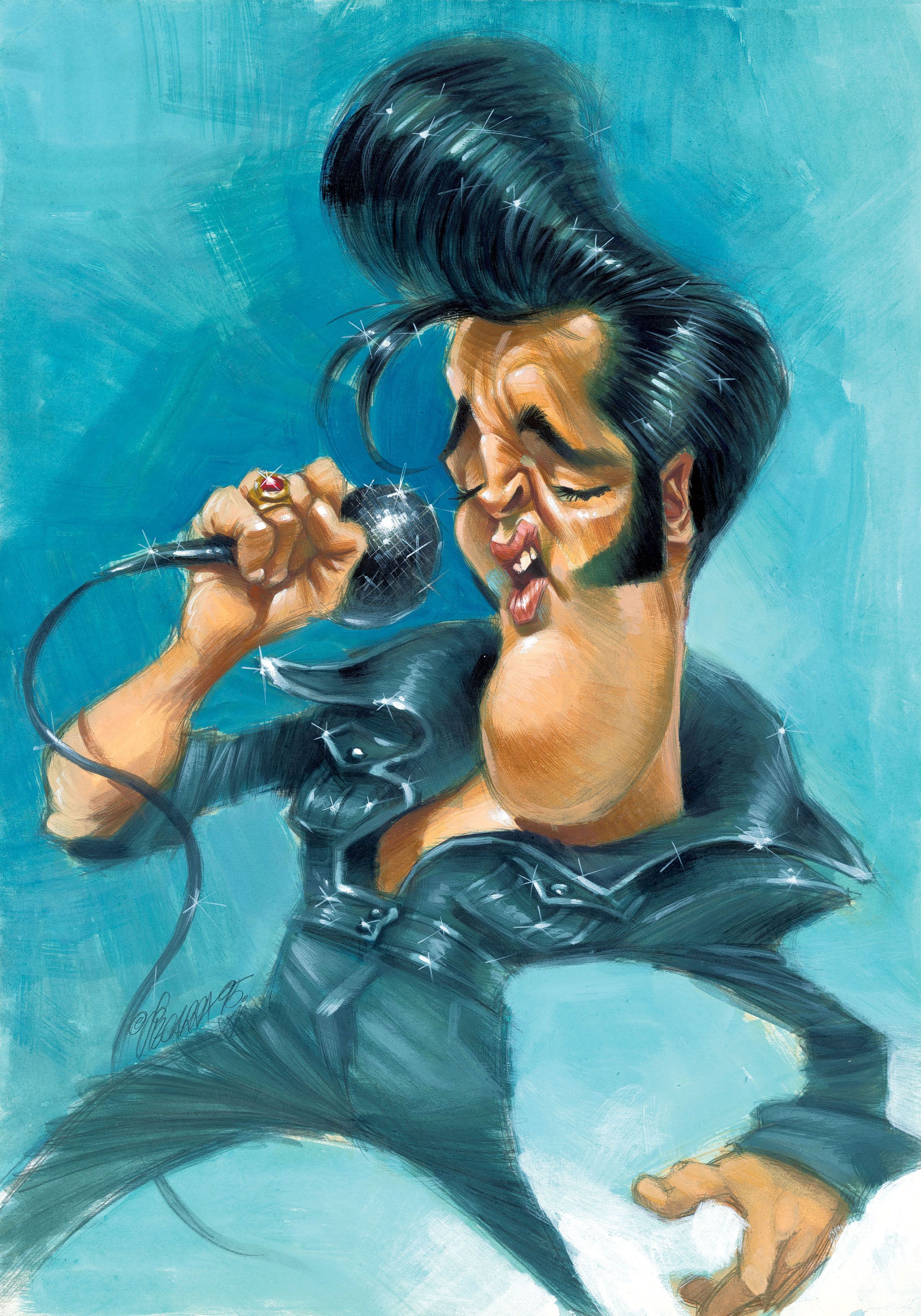 Caricatura de l'Elvis Presley