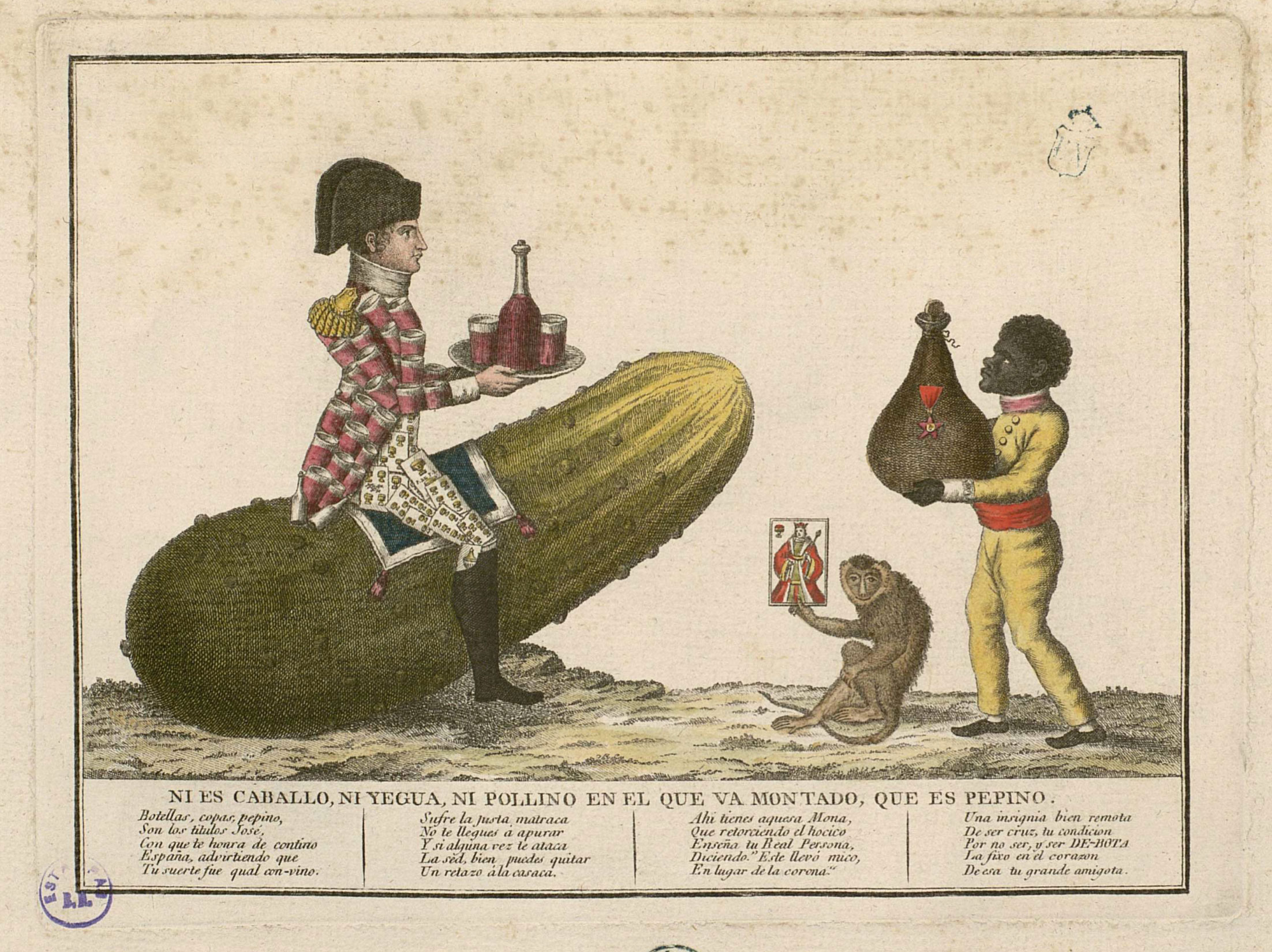 Gravat que ridiculitza a l'efímer rei d'Espanya José I, Pepino Botella