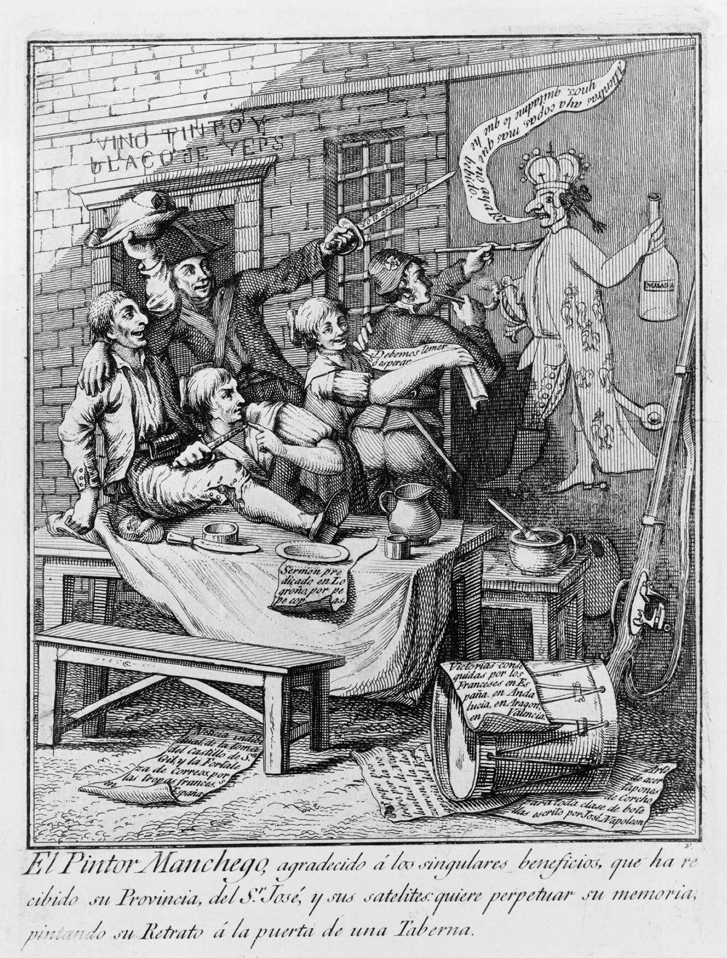 Gravat que satiritza a Napoleó durant la guerra de la Independència