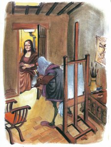 Il·lustració de La Gioconda i en Leonardo da Vinci