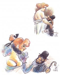 Ilustración de Toulouse-Lautrec y las mujeres