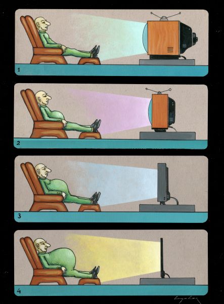 8è Concurs d’humor gràfic Gin. Atents a les seves pantalles